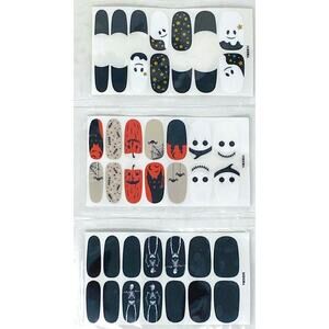 NWT ~ 3 Sets HALLOWEEN Nail Wraps Fall Stickers ~ Jack O Lantern Ghost Spiders